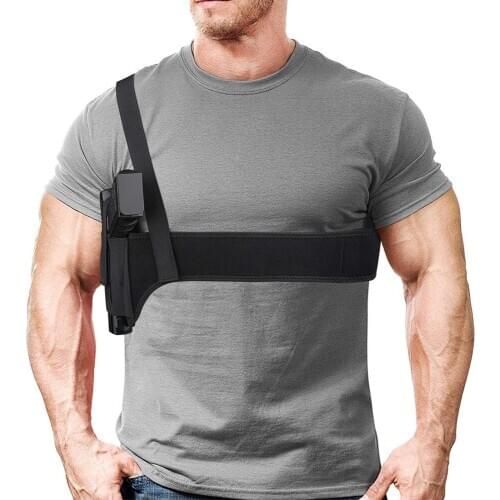 Tactical Shoulder Gun Holster Concealed Underarm Compact Pistol Holster Left/Right Hand Universal Abdominal Waist Handgun Pouch
