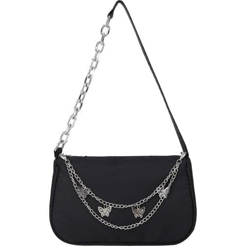 Womens Bag Trend 2021 Cheap High Quality Designer Handbags Butterfly Chain Shoulder Underarm Bag Ladies Shopper Small Purse New