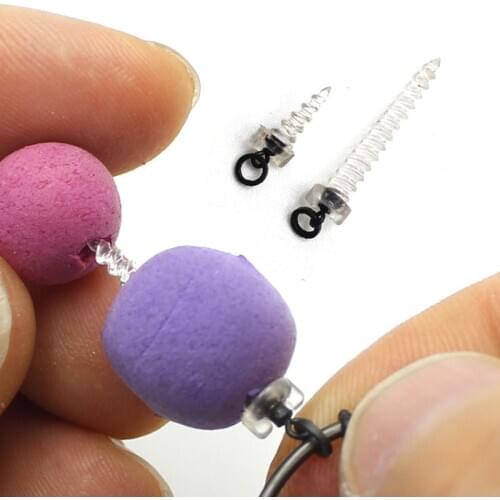 20PCS Boilie Screw Peg with Ring Swivel for Ronnie Rig D-Rig Chod Rig Terminal Tackle Bait Holder Screw Carp Fishing Accessories