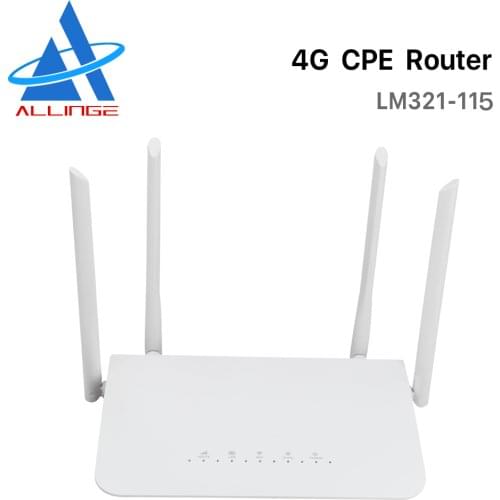 ALLINGE LM321-115 EU Africa Asia 300Mbps Wireless Wifi CPE Modem Openwrt 4g Lte SIM Card Router Long Range External Antenna Cat6