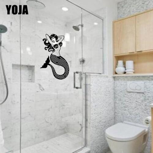 YOJA 26x16.5CM Beautiful Home Decor Mermaid Wall Sticker Bathroom Decal G2-0235