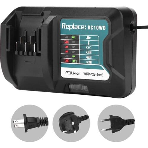 Fast Charging Lithium Battery Charger for Makita 10.8V 12V DC10WD/DC10SB/DC10WC/BL1015/BL1016/BL1021B/BL1041B 100-240V Charger