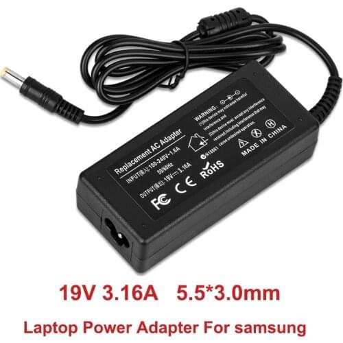 19V 3.16A 5.5*3.0mm AC Power Laptop Adapter For samsung R429 RV411 R428 RV415 RV420 RV515 R540 R510 R522 R530 Notebook Charger