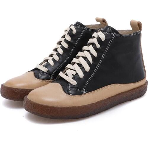 "Women 's short boots fashion Mary Jane flat leisure comfortable leather boots cool joker leather girl running shoes