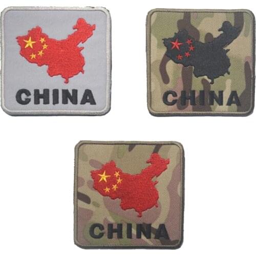 1pcChina Map 3D Embroidered Armband Military Tactical Badge Army Fan Clothing Backpack Hat Jeans Outdoor Sports Decoration Patch