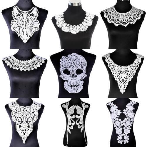 Embroidery Applique White Lace Fabric Sewing Lace Collar DIY Trim Lace fabric Dresses Accessories