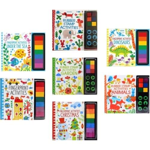 7Styles Cute Animal Paint Learning Notebook Finger Graffiti Painting Picture Book Pigment Washable Color Children Baby Drawing