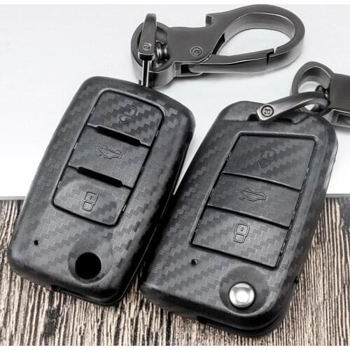 Carbon Fiber Car Remote Key Cover Case For Skoda Octavia 1 2 3 A5 A7 Kodiaq Karoq 2018 2019 Rapid Fabia Superb Yeti Accessories