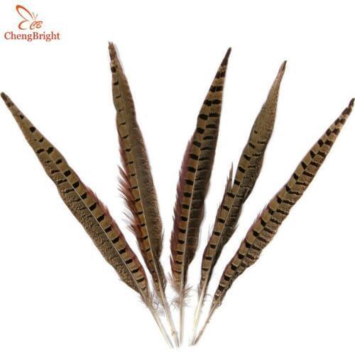 CHENGBRIGHT 28-30 Inch (70-75CM) Natural Pheasant Tail Feathers Hair Extension For Wedding Decorations Diy Feather Plumes