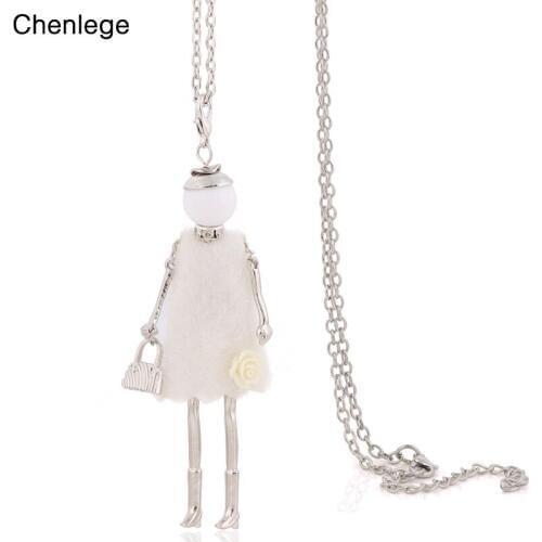 Chenlege cute big chokers for women long necklace chains handmade female pendants charms lady white necklaces