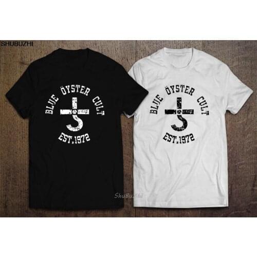 Blue Oyster Cult Logo 45Th Anniversary Tour BLACK WHITE T-SHIRT Cool Casual pride t shirt men Unisex New shubuzhi tshirt sbz3050