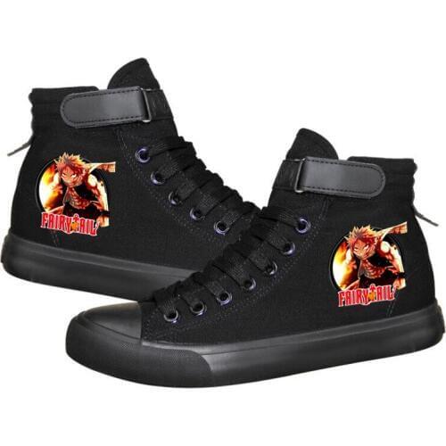 High-Q Unisex Anime Fairy Tail Natsu END Casual duck shoes plimsolls Fairy Tail Lucy Hook Loop canvas shoes rope soled shoes