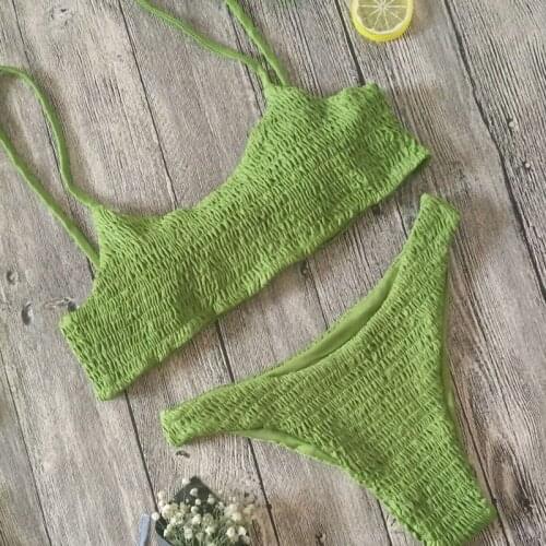 New Hot Sale Sexy Women Push-up Bra Bikini Set Pleated Swimsuit Swimwear Swimming Beach Bathing Costume Bikini Set