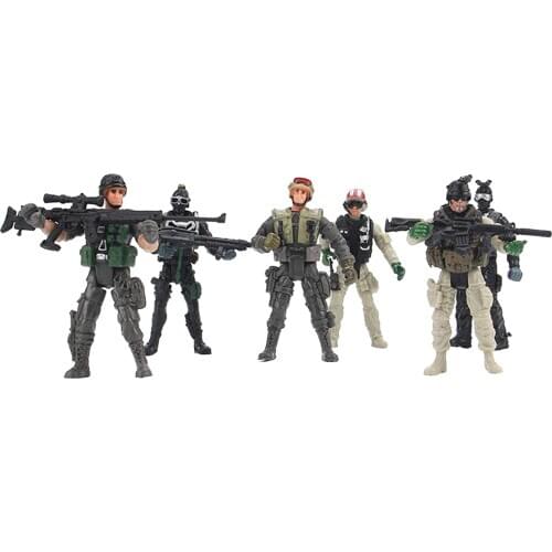 Set of 6 Kids Toy American Soldiers W/ Model Realistic Figure Boys Gift