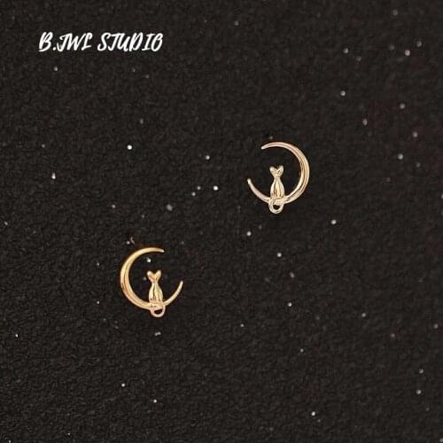 New 9K Gold Earrings Moon Shape Earrings Womens Exquisite Jewelry Exquisite Womens Earrings Party Jewelry Accessories