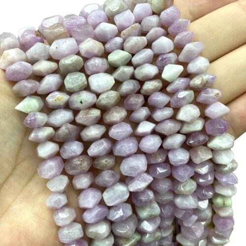 Wholesale AAA 100% Natural Kunzite Irregular Purple Wheel Faceted Stone Beads For Jewelry Making DIY Bracelet Neckalce 8-11MM