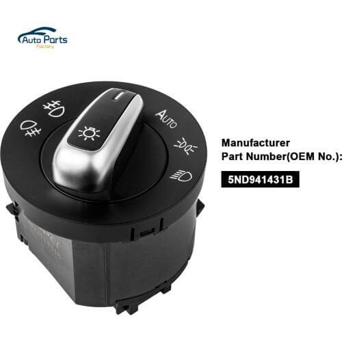 Headlight Switch Fog Head Light Lamp Knob For V W Golf J*etta MK5 MK6 G*TI Passat B6 B7 CC Touran Tiguan Chrome 5ND941431B