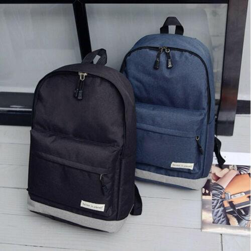 Men Women Unisex 2019 Casual Rucksack Laptop Backpack Solid Classic Bookbag Lightweight School Bag