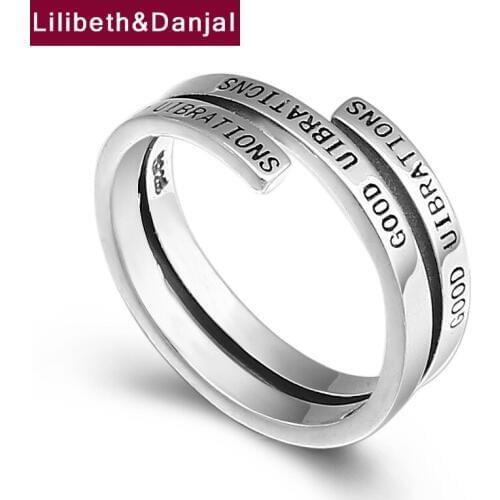 Adjustable Ring 100% Real 925 Sterling Silver Jewelry men women Creativity Star Letter Opening Tail Ring 2018 accessories R87