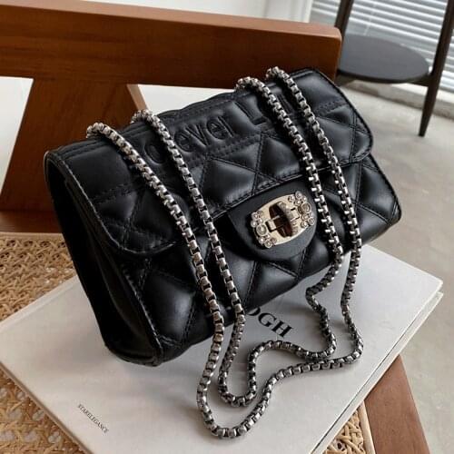 Luxury Brand Women Handbags Chains Flap Crossbody Bags for Girls Diamond Shoulder Bag Designer Female Square Messenger Bag Sac