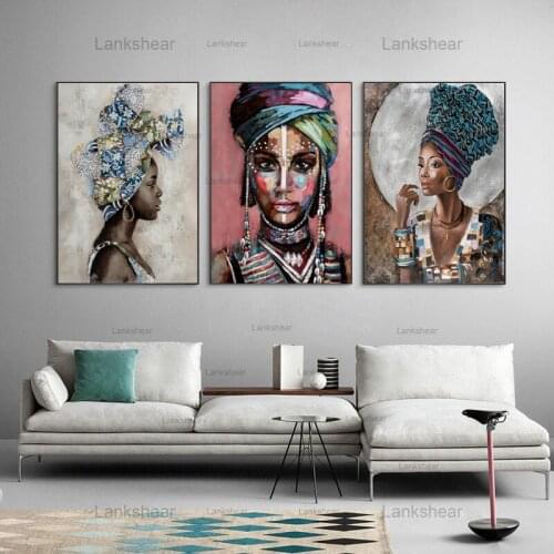 Modern Abstract Canvas Painting Woman Portrait Wall Art Picture Oil Painting Posters and Prints Living Room Home Decor No Frame
