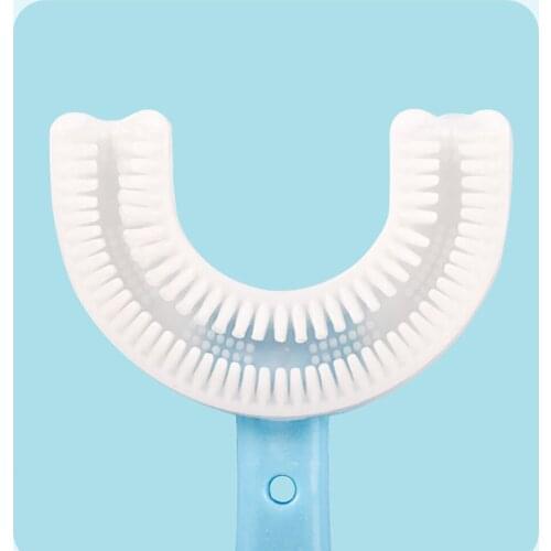U-Shaped Cute 2-12 old Baby Oral Cleaning Toothbrush Instrument Kid Household Convenient Oral Cleaning Care Soft Silicone Brush