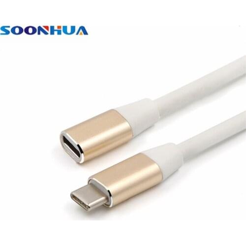 SOONHUA Latest PVC Shell USB Type C Extension Cable 1M USB 3.1 Data Video Cable 24Pin Terminals Wire Extender Cord Connector