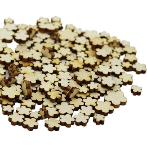 50pcs Wood Flower Cutouts Ornaments Wooden Cutouts Ornament for Crafts Projects DIY Crafting Ornament Decorations