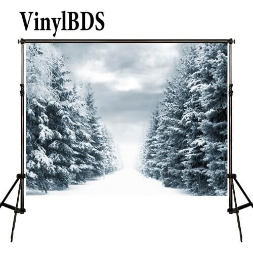 VinylBDS Winter Backdrops Photography Snow Forest Photo Shoot Scenery Stree Overcast Photography Backdrop Studio