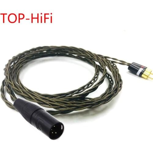 TOP-HiFi 4pin XLR Balanced Male to 2 RCA Male Cable Nordost Odin Siver Plated XLR to Double RCA Male Audio Aux Cable