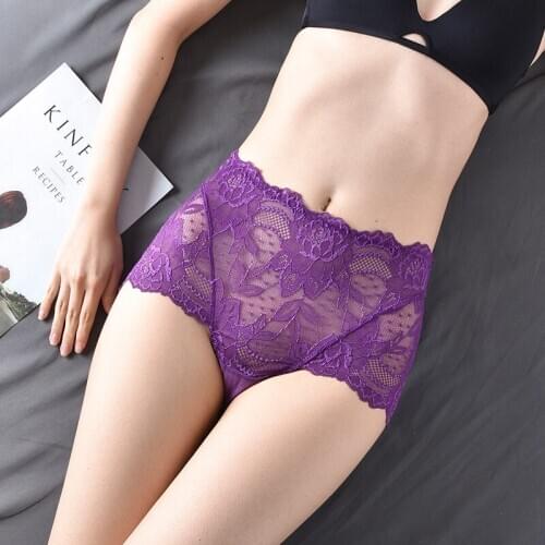 Women Sexy Lace Panties Breathable Soft High Waist Underwear Female Seamless Briefs Intimates Underpants Floral Lingerie