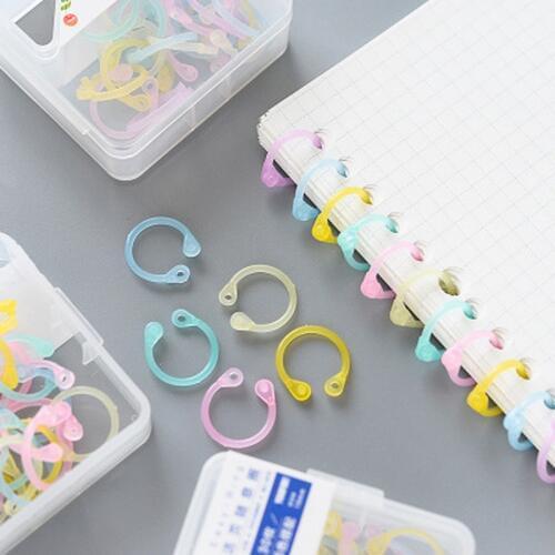 1 box Colored Easy Ring Paper Book Loose Leaf Binder Multi-function Circle Calendar Ring Keychain Key Ring