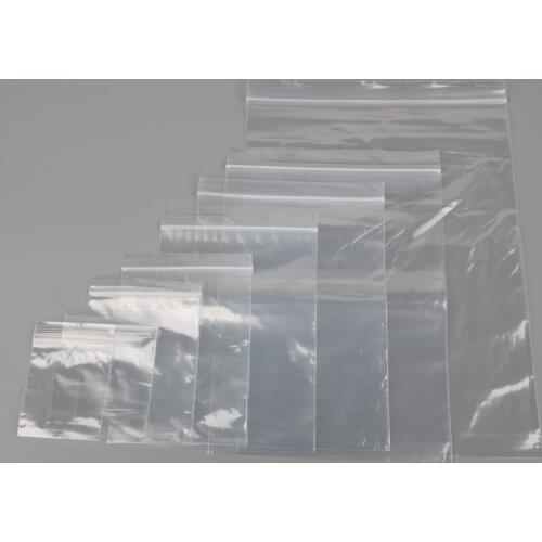 100pcs/lot Transparent Self Sealing Zip Zipped Lock Reclosable Plastic Poly Clear Bags For Jewelry Packaging DIY Stockpile
