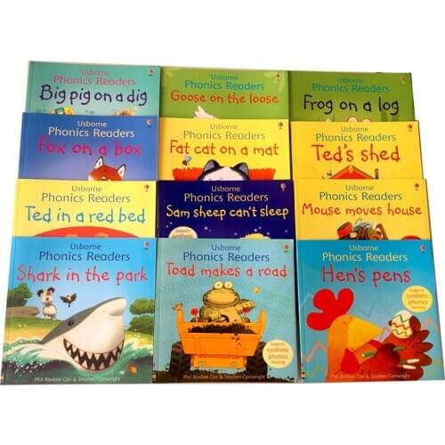 12 Books Usborne English Picture Book Phonics Readers Classroom Educational Toys for Children Montessori Picture Story Book