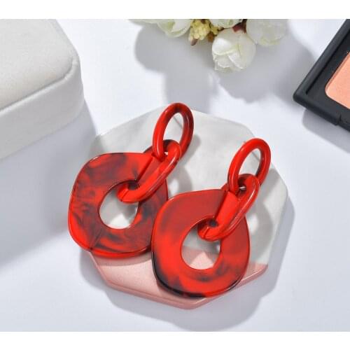 2019 Trendy Acrylic Geometry Dangle Earrings For Women Vintage Long Irregular Resin Pendent Statement Drop Earring Party Jewelry