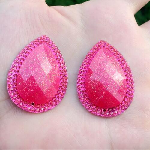 30*40mm Sew On Rhinestones Drop Crystal Sew On Rhinestone Glitter Strass Diamond For Clothes -E783