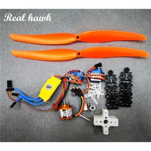 A2212 930KV Brushless Motor 30A ESC Motor Mount Outrunner 1160 Propeller SG90 9G Micro Servo for RC Fixed Wing Plane Helicopter