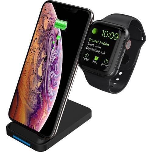 IMIDO for iphone 2-in-1 wireless charger vertical iphone mobile phone watch wireless charging iwatch1234 generation