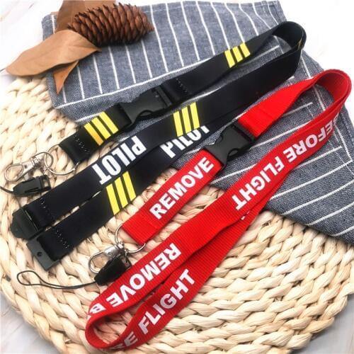 Remove Before Flight Pilot Lanyards Strap For Keys Neck Strap Gym Key Chain ID Card Holder Hang Rope Keychain Lanyard for Phone
