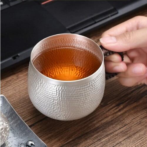 Tea cup, coffee cup, milk cup, water cup, mug. Silver cup, handmade silver cup. The purity of silver is 99.9