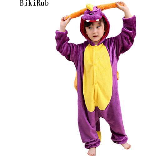 BIKIRUB Children Pajamas Winter Sleepwear Boys Onesies Girls Pajama Set Cute Spyro Animal Kids Pyjamas Flannel Pijama