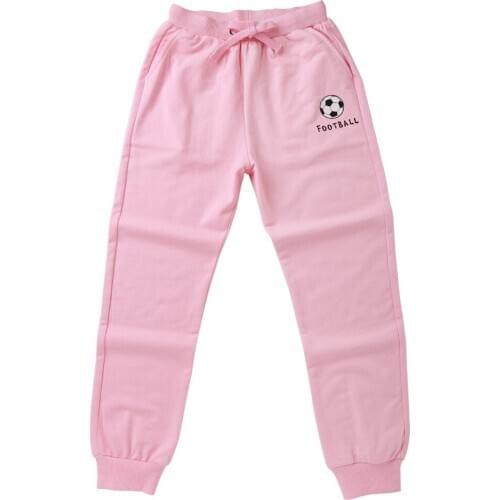 27kids Autumn Girls Sweatpants Middle Waist Cotton Fabrice Breathable For PE Class Kids Trousers For 2-7 Year