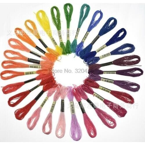 DHL 100set 50pcs/set Mix Colors Cross Stitch Cotton Sewing Skeins Embroidery Thread Floss Kit DIY Sewing Tools