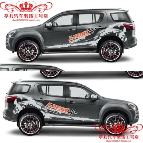 FOR Isuzu MU-X car sticker pull flower MUX modified off-road body color strip car decoration sticker