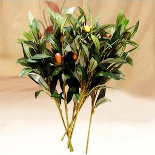The artificial plant three branches of the olive branch with fruits about 35cm long suit for home and garden decoration AP004