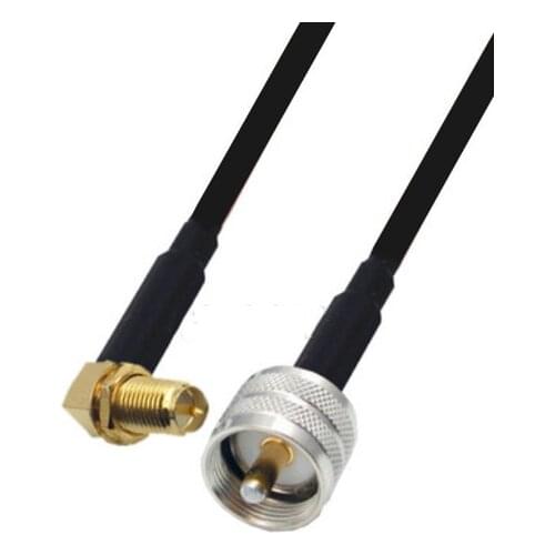 RG174 Cable RP-SMA Female Right Angle to UHF Male Extension Coax Jumper Pigtail WIFI Router Antenna RF Coaxial Cable