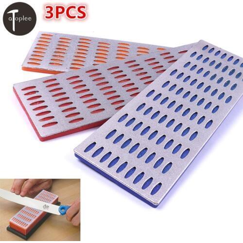 3Pcs 400# 300# 150# Grit Diamond Whetstone Sharpener Stone Knife Sharpening Stone Set for Fine/ Medium/ Coarse Grinding Kit