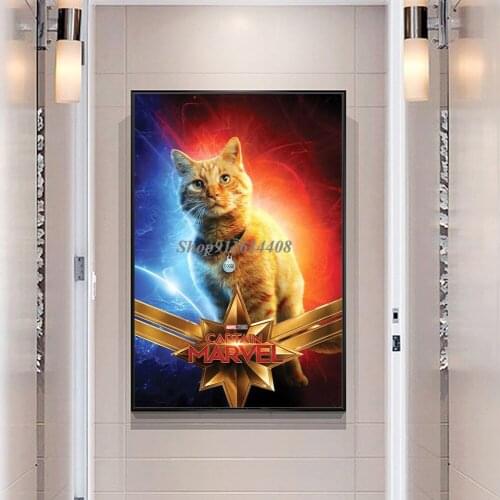 Movie Marvel Captain Chewie Prints Art Canvas Paintings Wall Art Decor Living Room Decor Poster for Bedroom Animal Cat Pictures