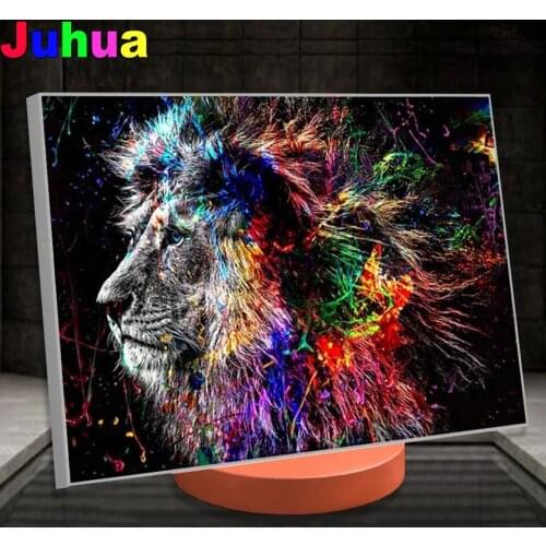 Colorful lion diy Diamond Painting Mosaic animal 5D Full Square Round diamond Embroidery gift home decor drop shipping