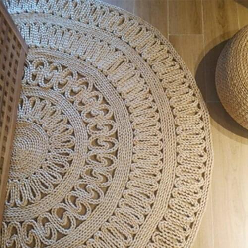 Japan Style Round Straw Woven Cornskin Seat Cushion Rugs Handmade Futon Mat Rug Tatami Window Meditate Worship Yoga Mat Balcony